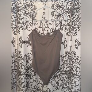 Abercrombie & Fitch Soft A&F Collection Taupe Strappy Seamless Body Suit